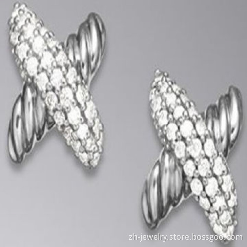 Chandelier Earrings, Material is Sterling Silver Inlay Rhinestone